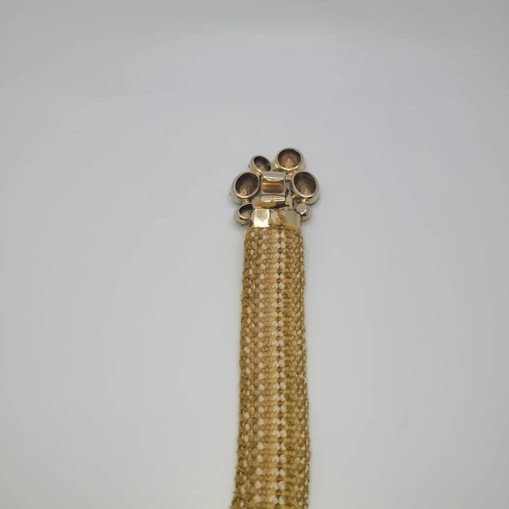 Gold Tone Metallic Rhinestone Belt Y2K Bling Embellished